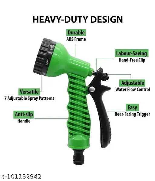 7 in 1 Heavy Duty Garden Hose Nozzle Water Spray Gun for Gardening, Flower, Plants, Lawn|