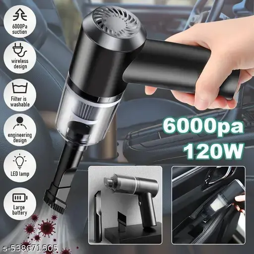 3IN1 Portable Car Vacuum Cleaner with Blower | USB Rechargeable